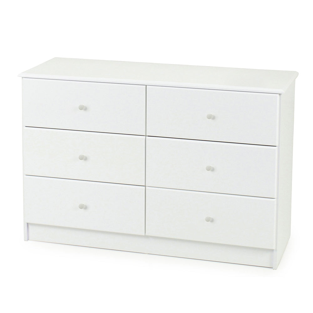 Kingston 6 Drawer Lowboy - White