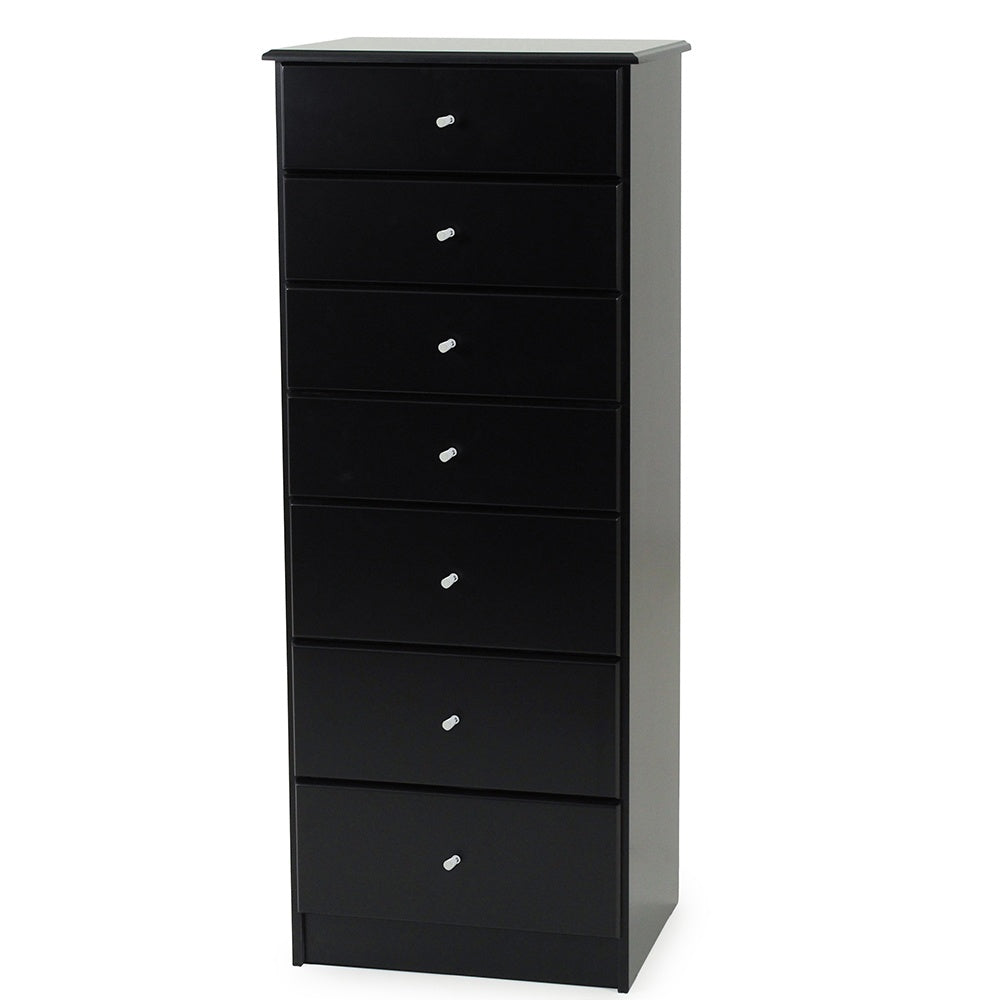 Kingston 7 Drawer Slimboy Lingerie Black SuperPrice Furniture