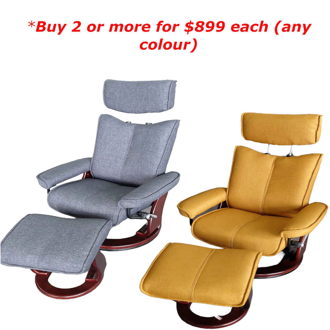 Malmo Chair with footstool Mustard