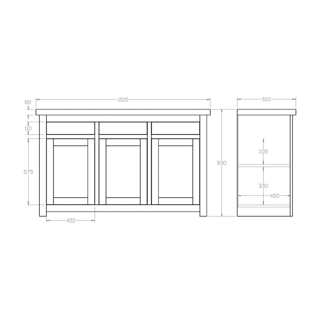 Marlborough 3 Door Buffet