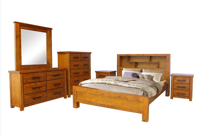 Cobar Queen bed with bookcase headboard