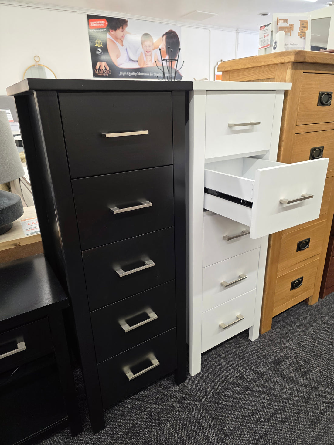 Gina 5 Drawer Slimboy (Pine colour)