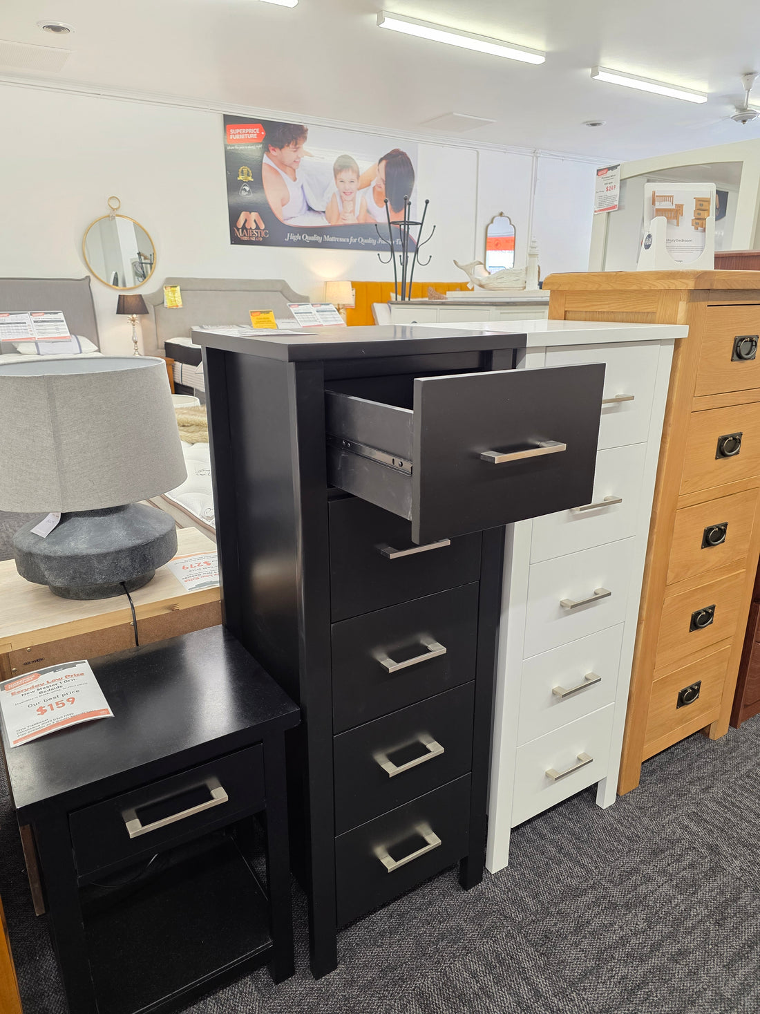 Gina 5 Drawer Slimboy (Black)