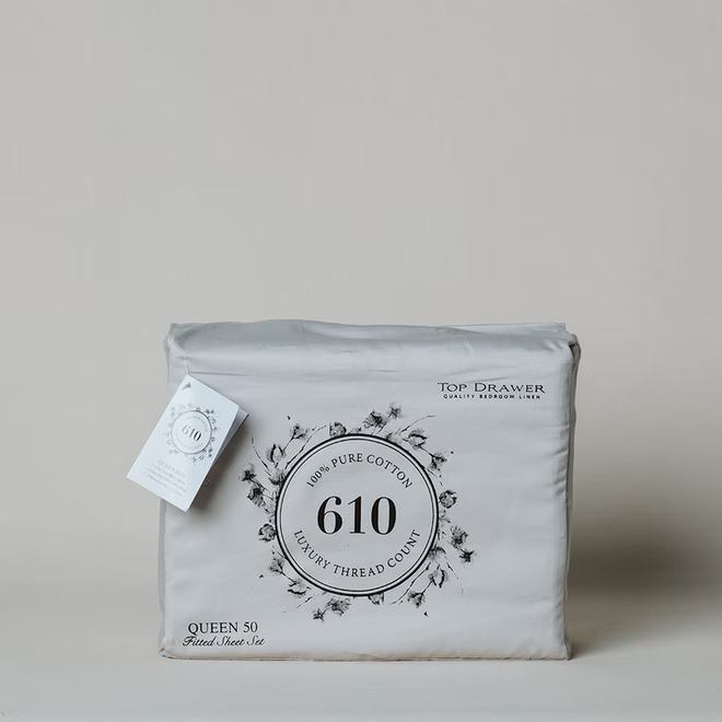 610TC 100% Cotton Luxury Sateen Sheet Sets - Queen