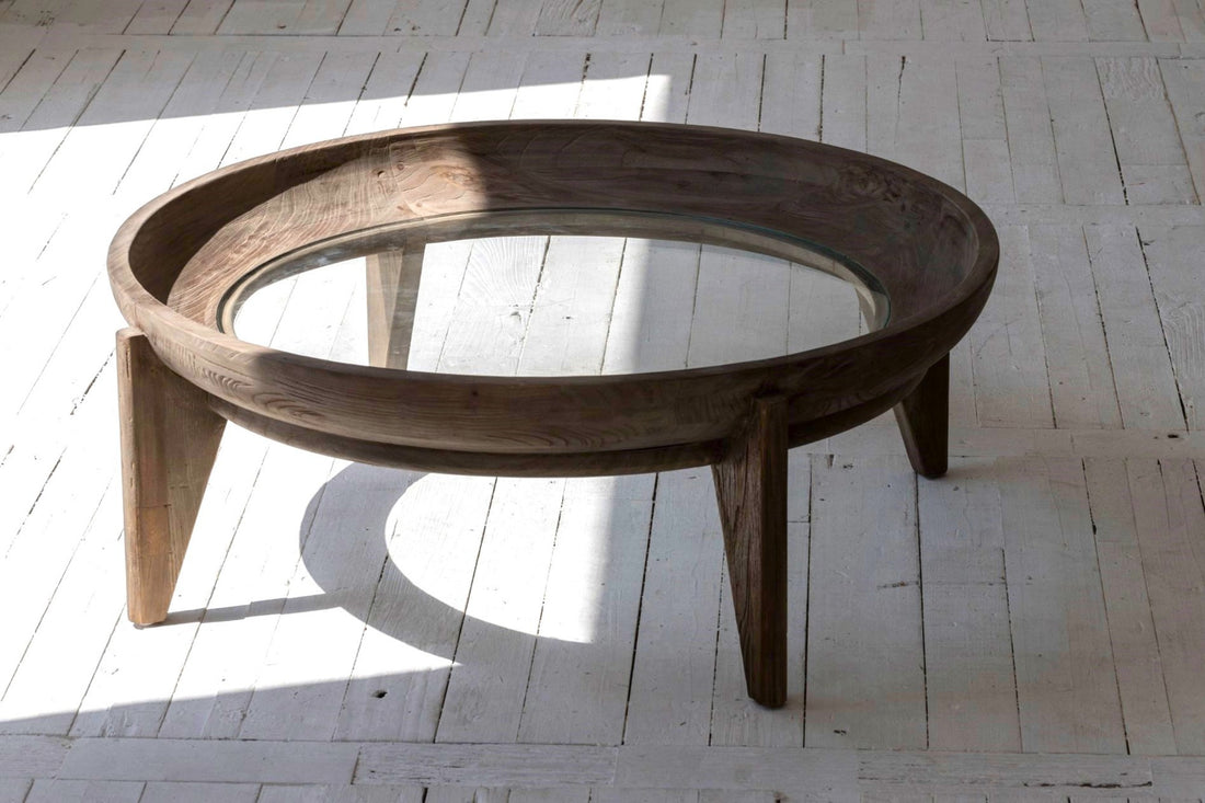 Santos Coffee Table Round Recycled Elm Natural