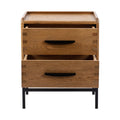 Carlton Oak Side Table – Black Trim
