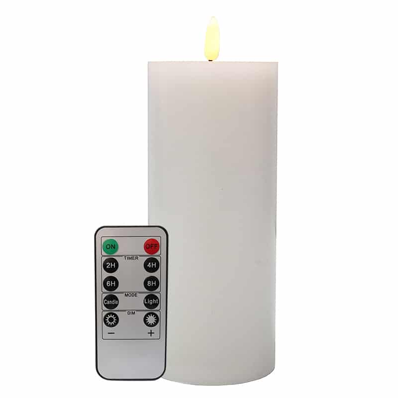 LED Battery Pillar Candle D75×175 – Remote