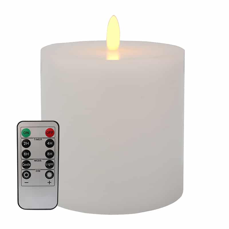 LED Battery Pillar Candle D10x10 – Remote