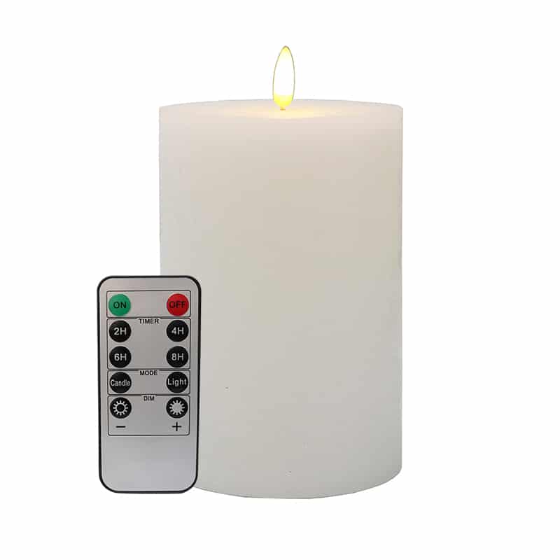 LED Battery Pillar Candle D10x15 – Remote