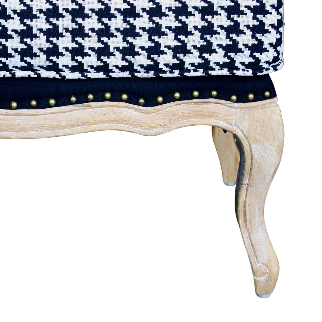 Houndstooth Curve Leg Ottoman