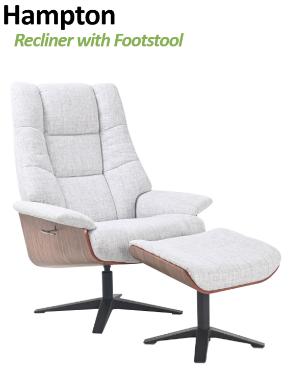 Hampton Relax Reclining chair & Footstool Fabric