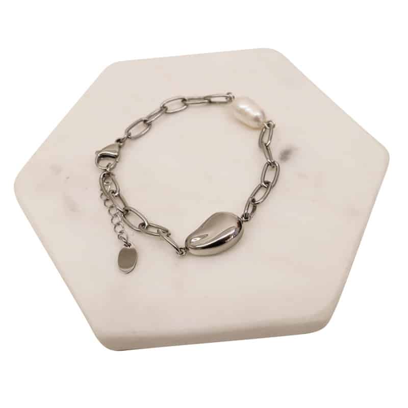 Stainless Steel Pearl Bracelet