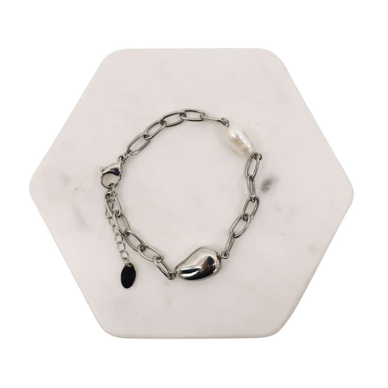 Stainless Steel Pearl Bracelet