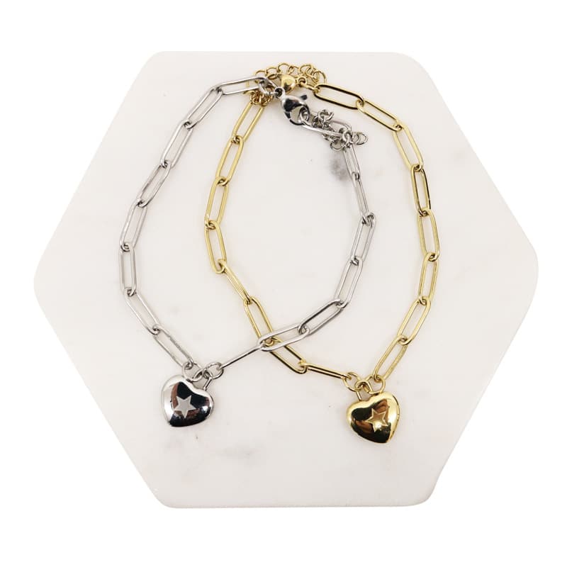 Stainless Steel Heart Bracelet