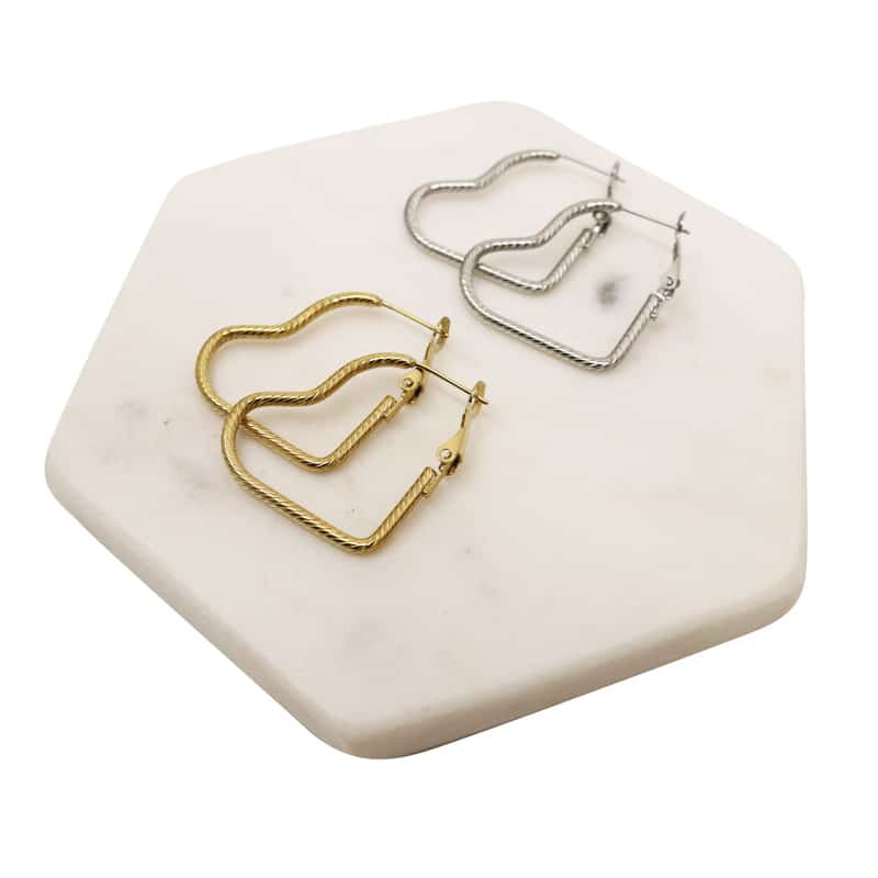 Stainless Steel Heart Earrings