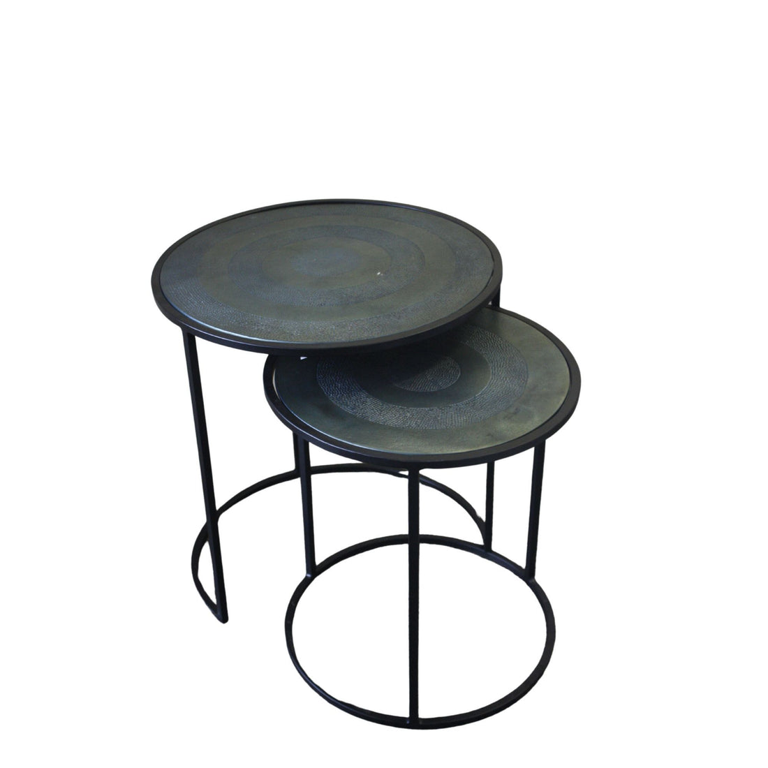 Adana Side Table Set of 2 oil Brass & Black
