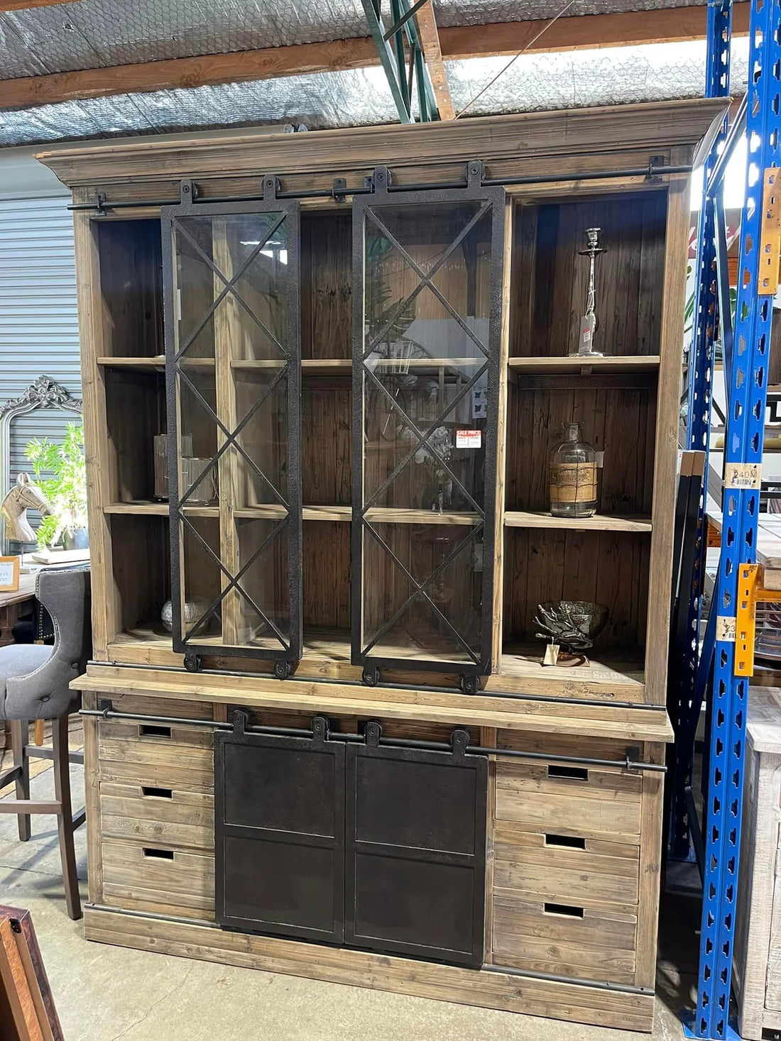Baxter Rustic Sliding Barn Door Wall Unit