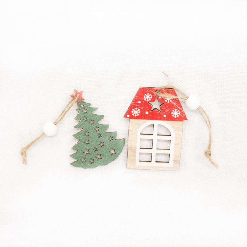 Xmas Box of 12 asstd Hangers House Tree