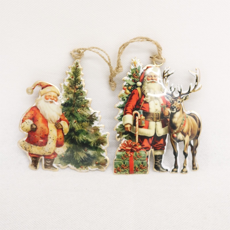Vintage Santa & Tree Hangers 2 asstd