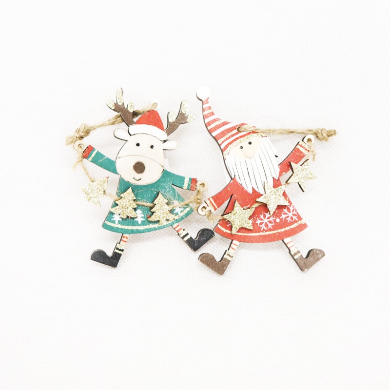 Whimsical Santa Reindeer w  Garland Hanger