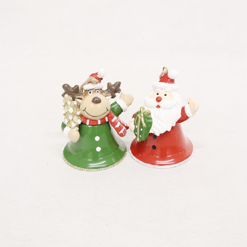 Whimsical Metal Santa Reindeer Bell