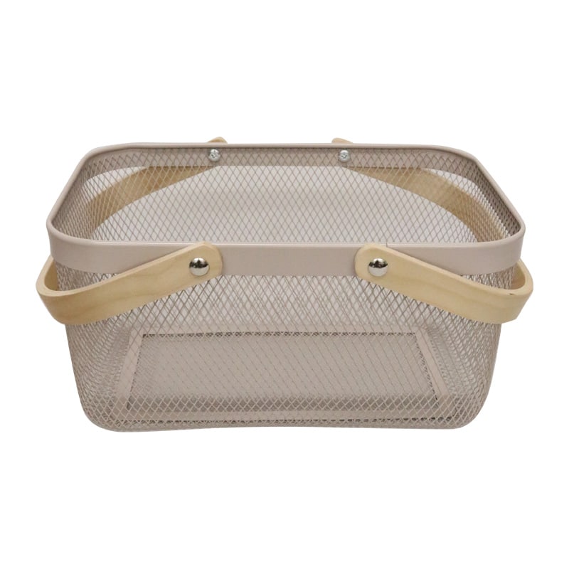 Mesh Basket w Bamboo Handle