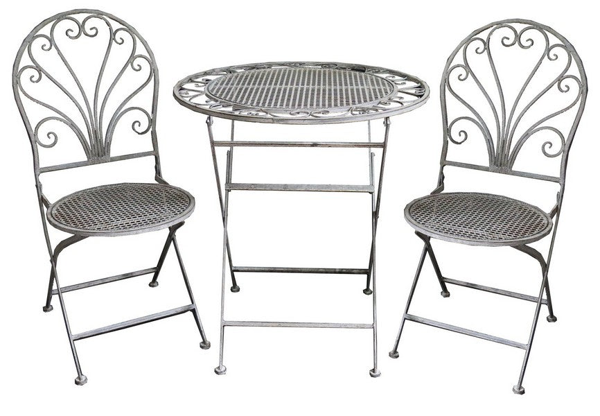 Outdoor Antique Grey Garden Café Set