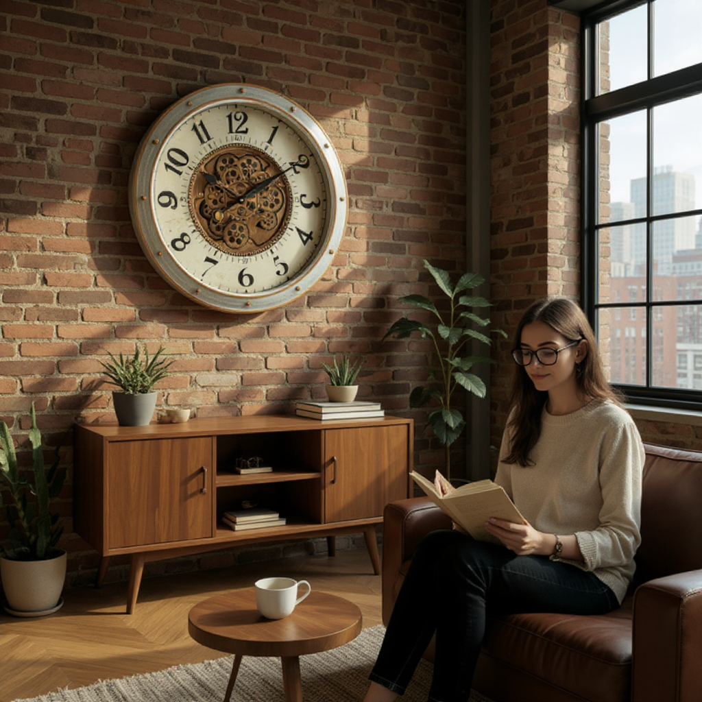 White Gears Clock 66 cms (CCM189)