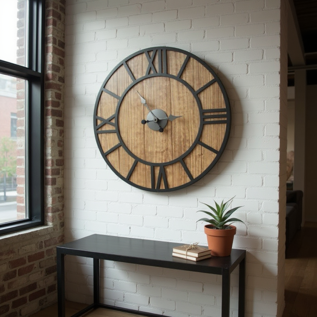 Rustic Wooden Clock (CC71)