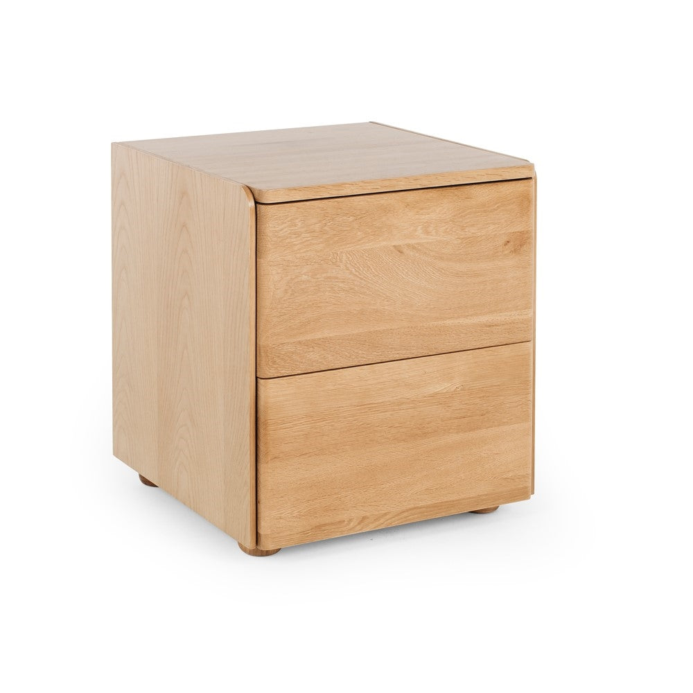 Cube Side Table 2drw (Oak Top) | SuperPrice Furniture