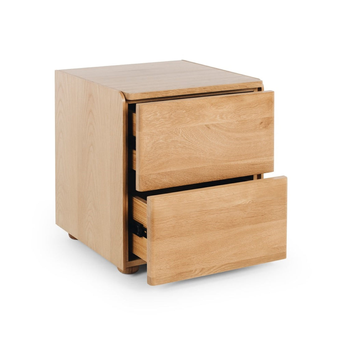 Cube Side Table 2drw (Oak Top)