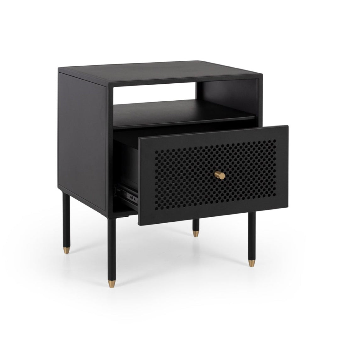 Dawn Bedside 1 Drawer Black