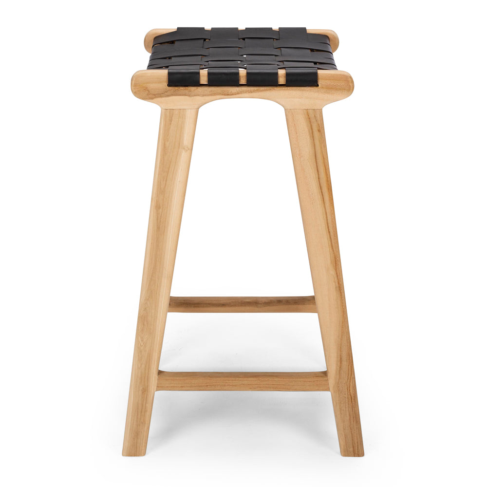 Indo Woven Barstool Black