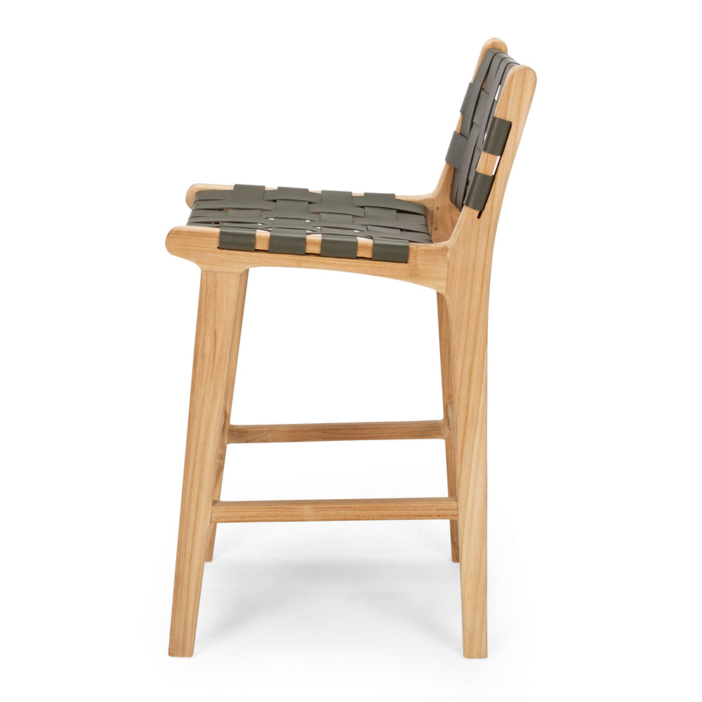 Indo Woven Highback Barstool Olive