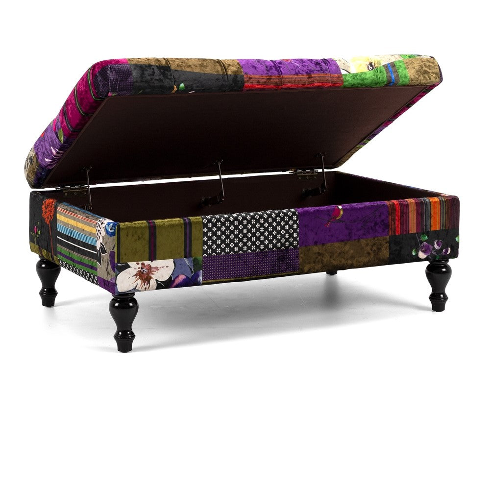 Patchwork Storage Ottoman