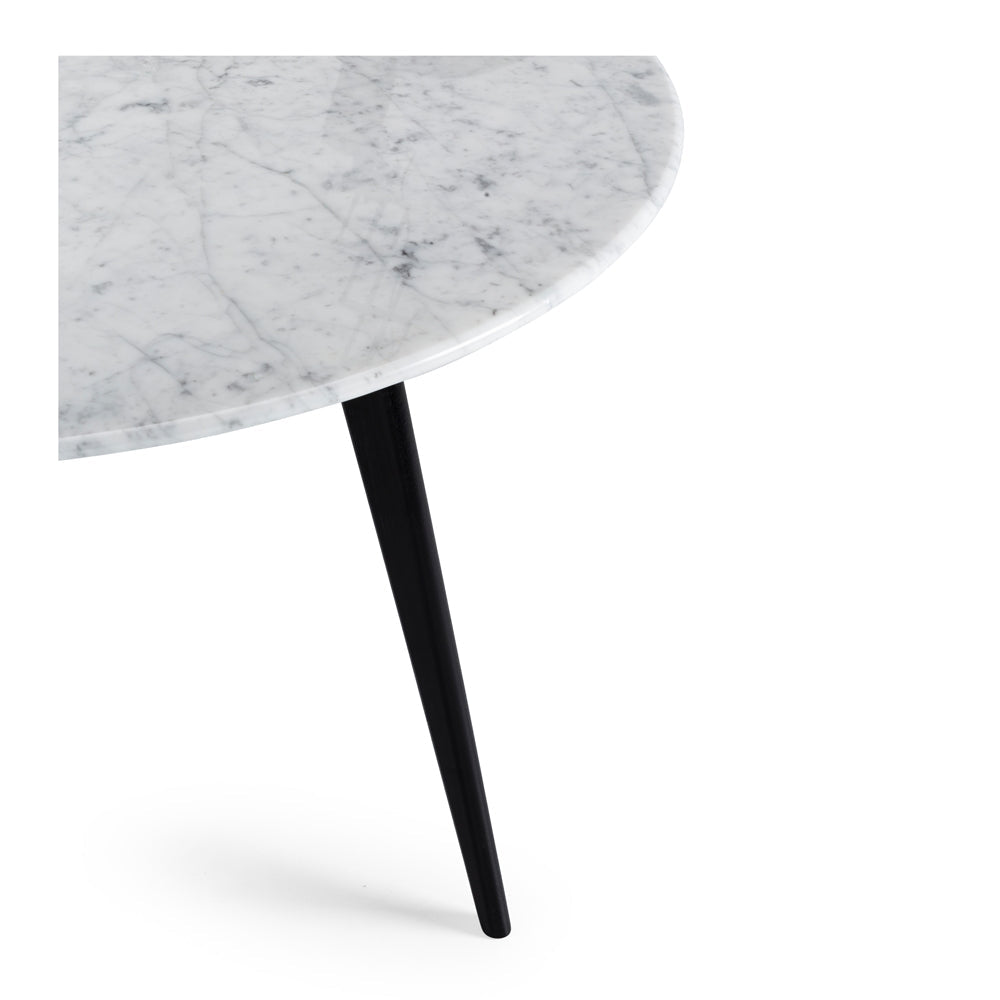 Radius 1m Marble Table Black Oak Leg