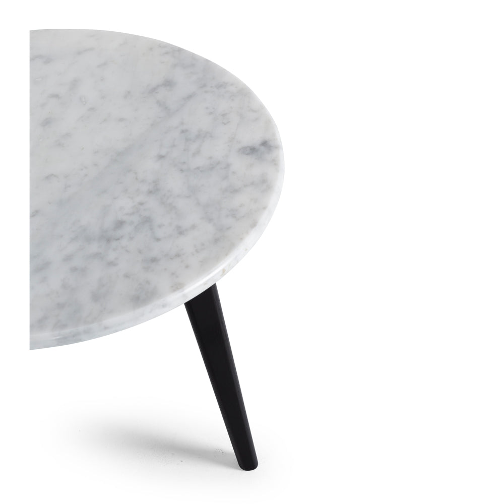 Radius Marble Side Table Black Oak Legs