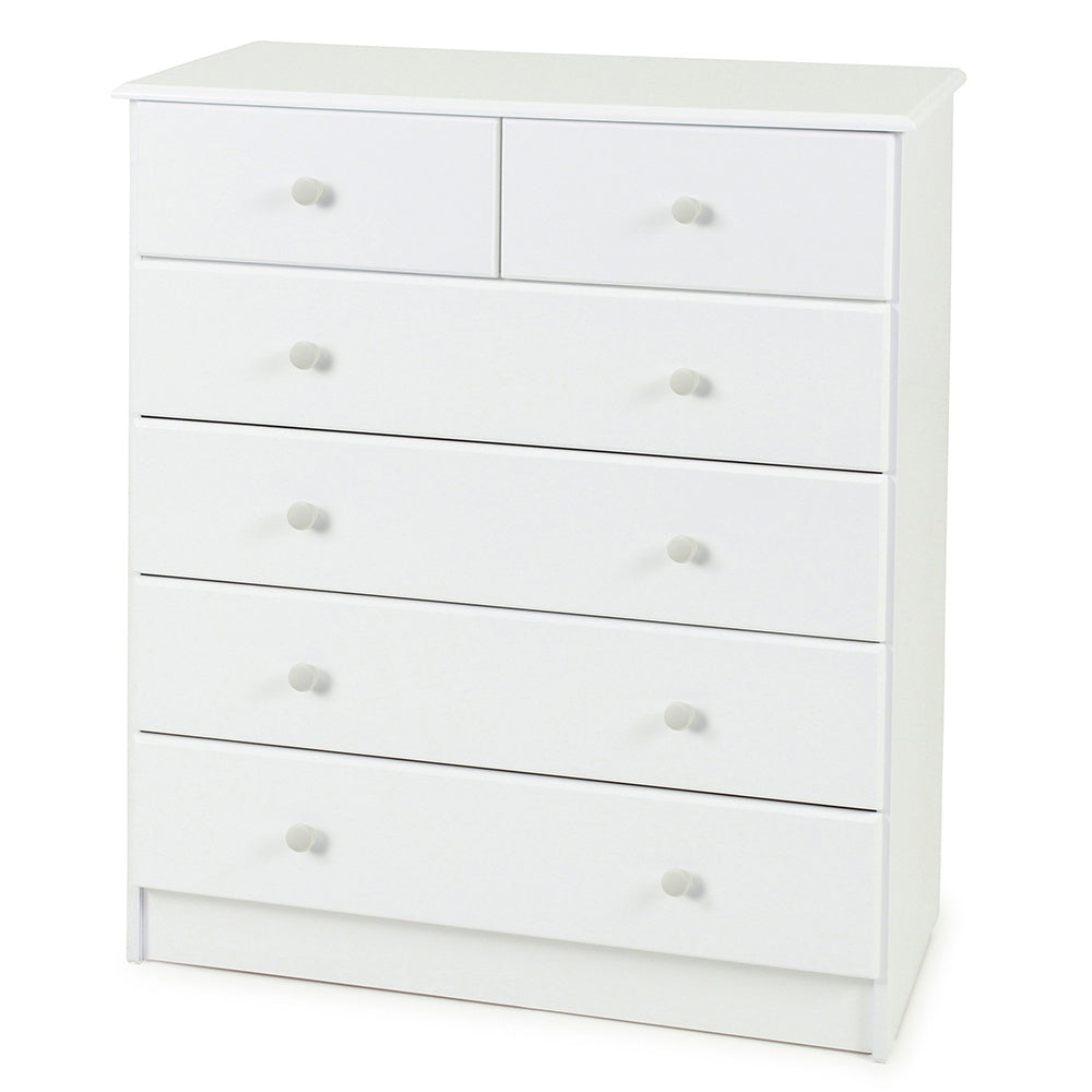 Kingston 5 Drawer Split Tallboy - White