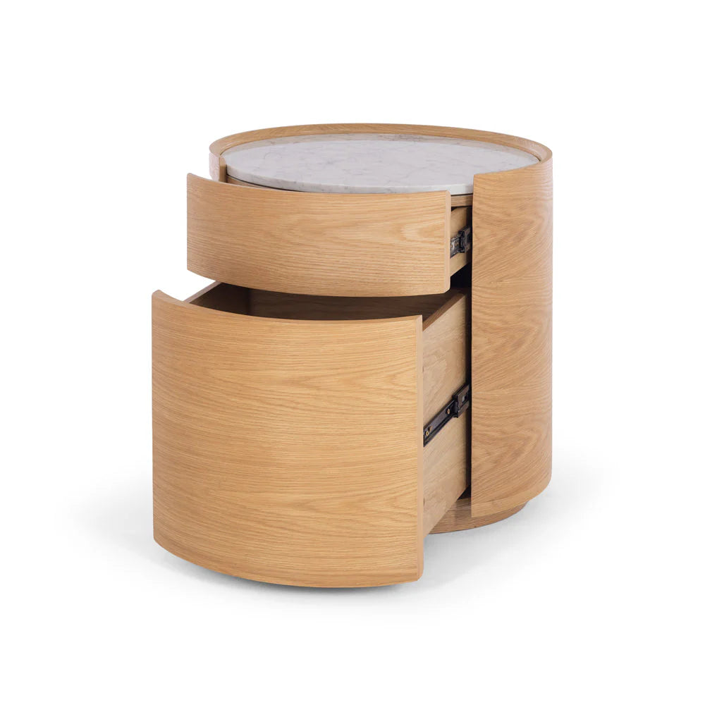 Muse Natural Oak Bedside Marble Top