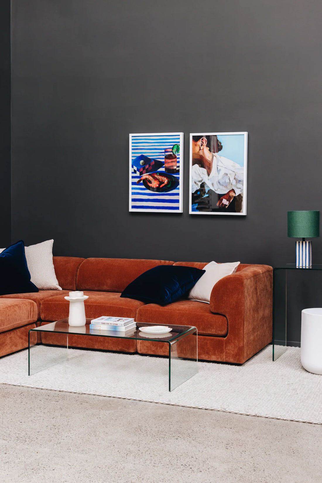 Harmony 3 Seater Modular Chaise (Rust)