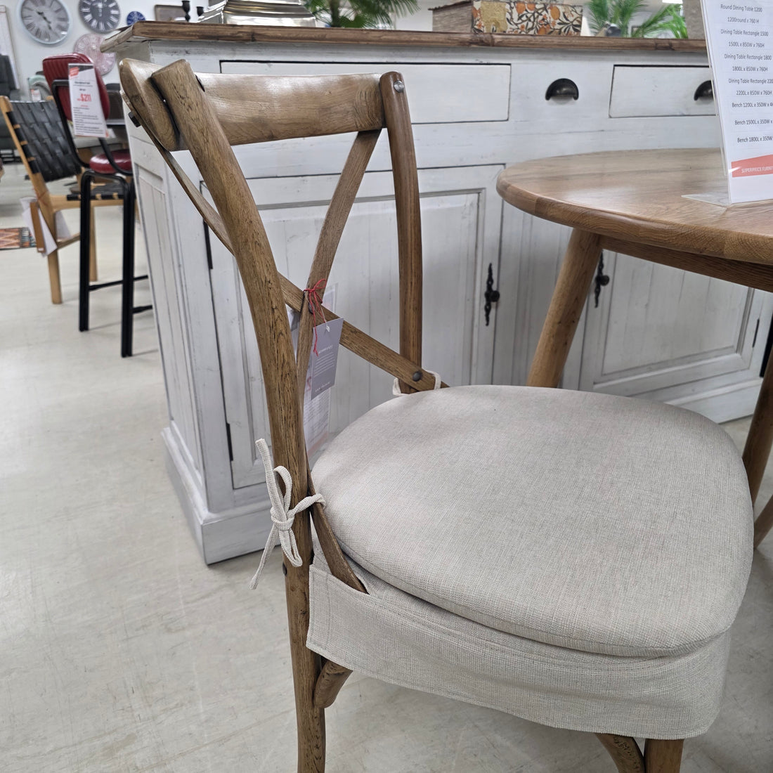 Florin Elm Cross Back Chair – Reclaimed Elm (With cushion)
