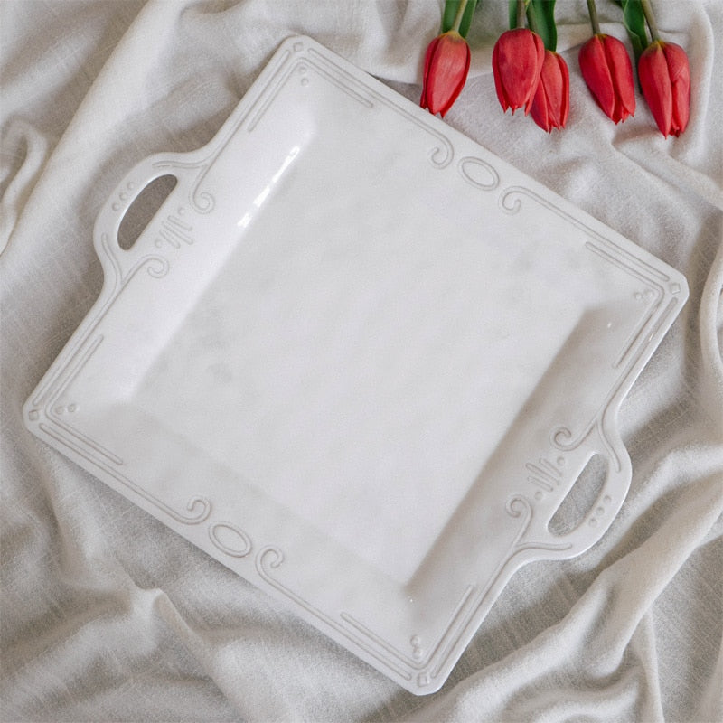 Melamine French Grey Square Platter