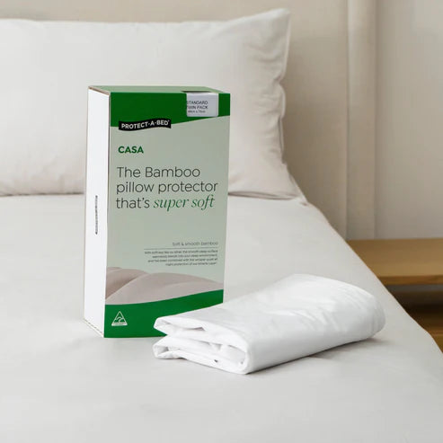 Casa Bamboo Jersey Waterproof Pillow Protector - Single Pack by Protect-A-Bed)