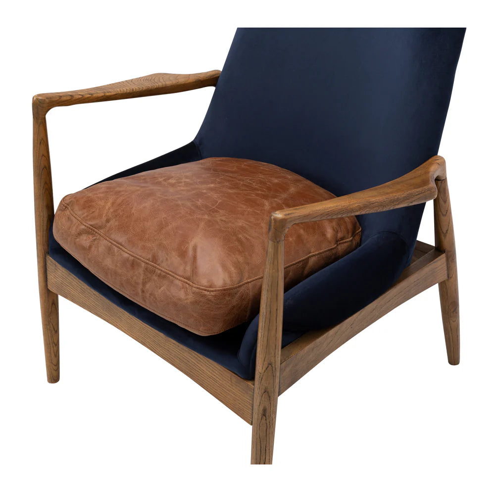 Steiner Armchair Velvet Dark Blue