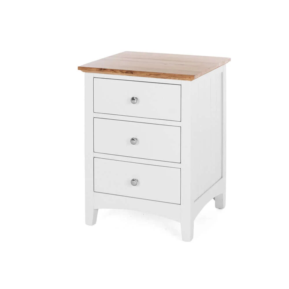 Jessica 3drw Bedside Oak Top