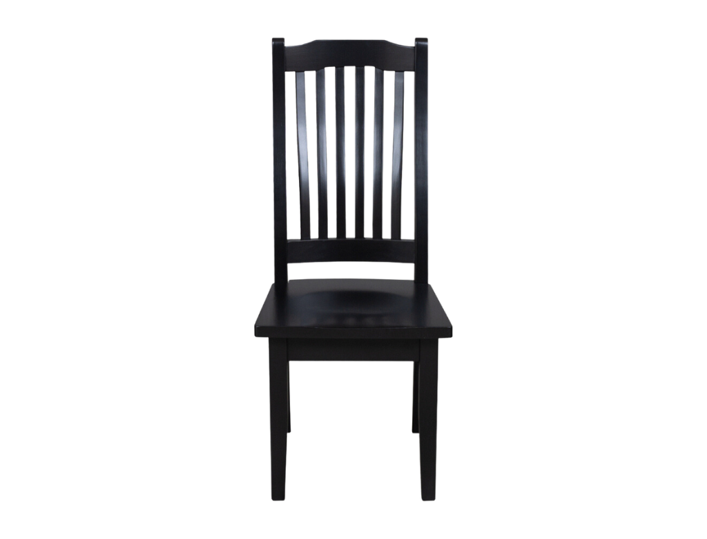 Black dining chair with timber seats