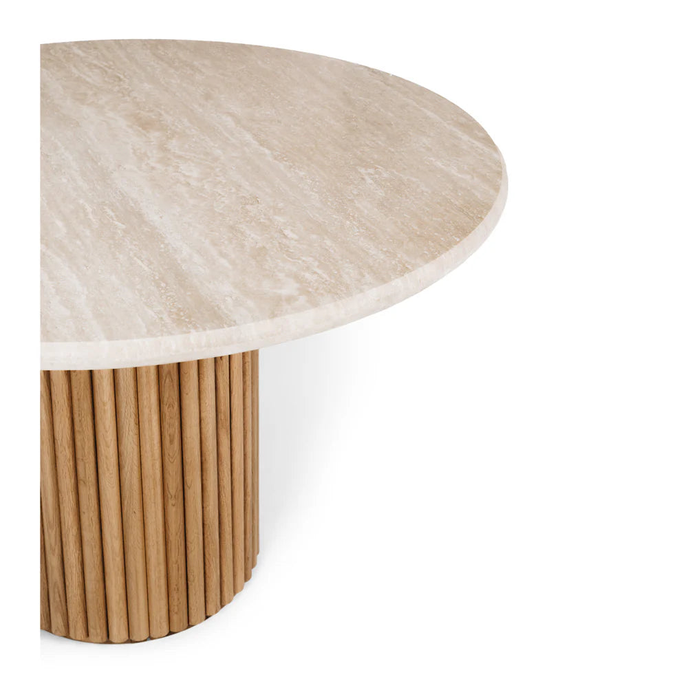 Rho Tavertine Dining Table 120rd