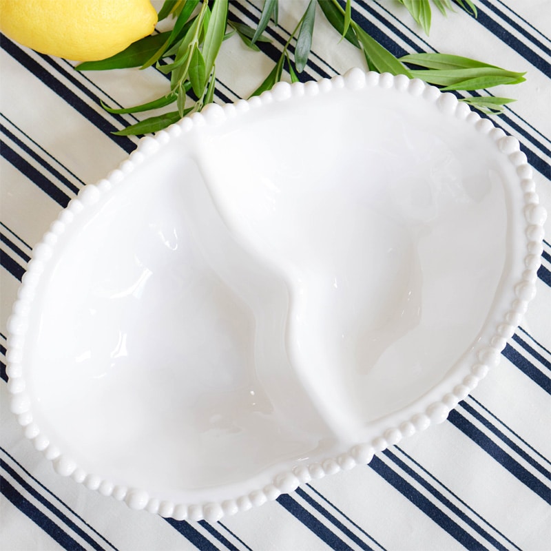 Melamine Pearl Double Serving Bowl