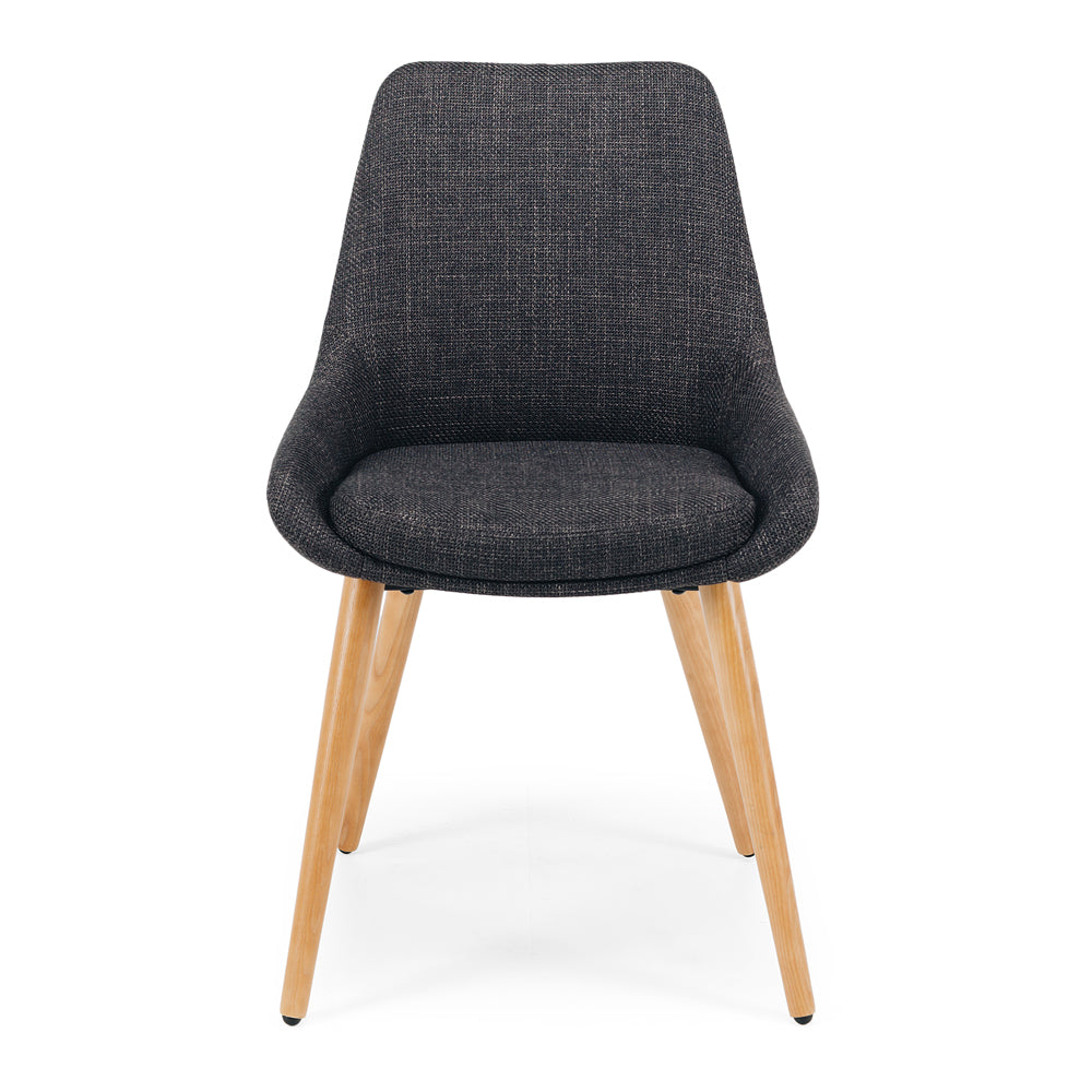 Bari Dining Chair Dark Grey (Oak Leg)