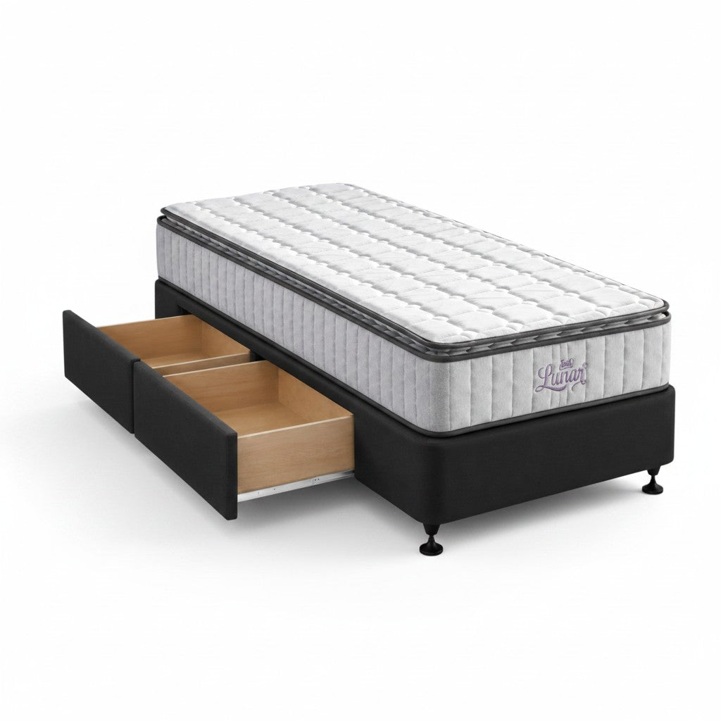 Lunar Bonnell Spring Mattress and Standard Drawer Base - Single